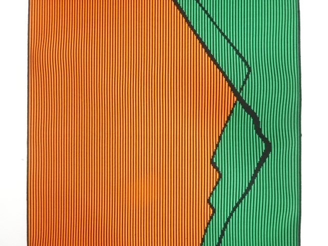  アンティーク　本場筑前博多　幾何学模様織り出し　名古屋帯地反物